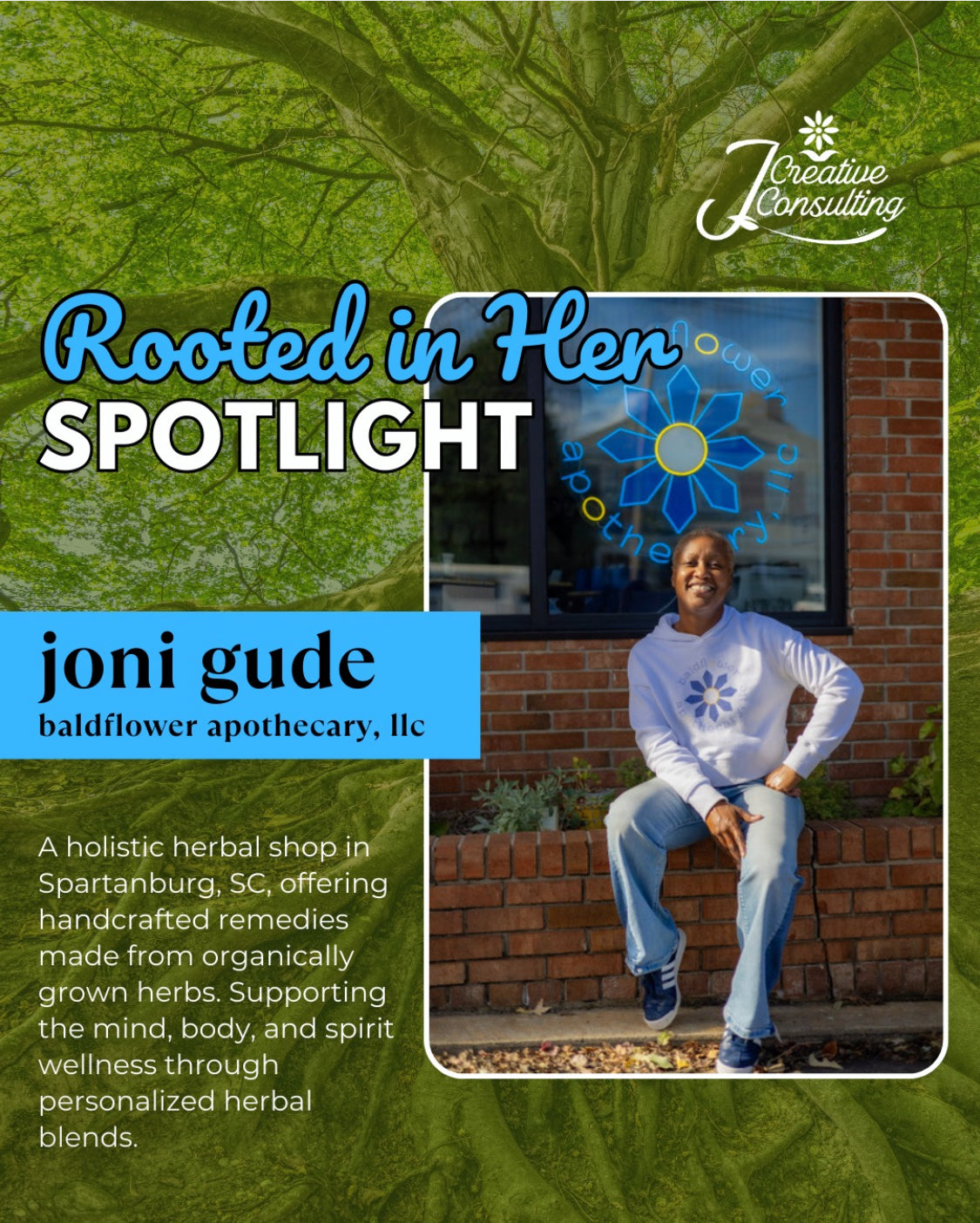 baldflower apothecary featured in Rooted in Her Spotlight!